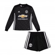 Kids Manchester United 2017-18 LS Away Soccer Shirt With Shorts