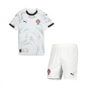 2025-26 Portugal Kids Away Soccer Kits Shirt With Shorts
