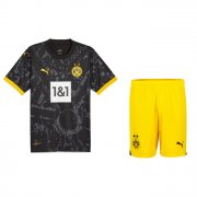 2023-24 Borussia Dortmund Kids Away Soccer Kits Shirt With Shorts