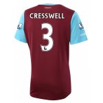 2015-16 West Ham CRESSWELL 3 Home Soccer Jersey