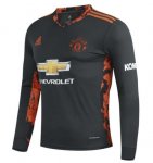 2020-21 Manchester United Goalkeeper Long Sleeve Black Soccer Jersey Shirt