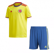 Kids Colombia 2021 Home Soccer Kits Shirt With Shorts