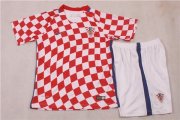 Kids Croatia 2016 Euro Home Soccer Shirt With Shorts