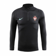 2018 World Cup Portugal Black Zipper Sweat Top Shirt