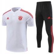 2022-23 Bayern Munich White Polo Kits Shirt + Pants