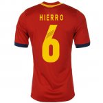 2013 Spain #6 Hierro Red Home Soccer Jersey Shirt