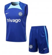 2022-23 Chelsea Blue Training Vest Kits Shirt with Shorts