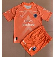 Kids 2022-23 Monterrey Orange Goalkeeper Soccer Kits Shirt with Shorts