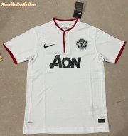 2013-14 Manchester United Retro White Away Soccer Jersey Shirt