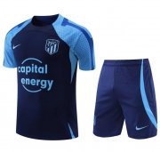 2022-23 Atletico Madrid Navy Training Kits Shirt with Shorts