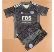 2021-22 Kids Leicester City Goalkeeper Grey Soccer Kits Shirt With Shorts