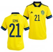 2020 EURO Sweden Home Soccer Jersey Shirt Ken Sema #21