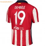 2020-21 Atlético Madrid Metropolitano Home Soccer Jersey Shirt with Dembele 19 printing