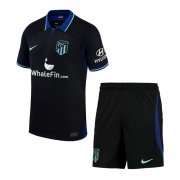 Kids 2022-23 Atletico Madrid Away Soccer Kits Shirt With Shorts
