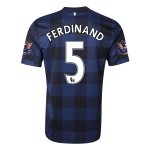 13-14 Manchester United #5 FERDINAND Away Black Jersey Shirt