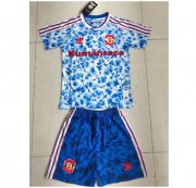 Kids 2020-21 Manchester United Human Race Soccer Youth Kits Shirt With Shorts