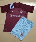 Kids Colorado Rapids 2020-21 Home Soccer Shirt With Shorts
