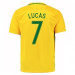 2016 Brazil Lucas 7 Home Soccer Jersey