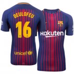 2017-18 Barcelona #16 Gerard Deulofeu Home Soccer Jersey