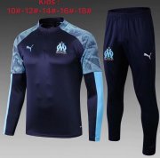 Kids 2019-20 Olympique Marseille Navy Sweat shirt Training Kits