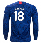 Olivier Giroud #18 Chelsea Home Long Sleeve Soccer Jersey Shirt 2019-20