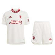 2023-24 Manchester United Kids Third Away Soccer Kits Shirt With Shorts