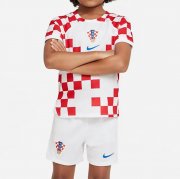 2022 FIFA World Cup Croatia Kids Home Soccer Kits Shirt with Shorts