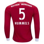 2017-18 Bayern Munich Hummels #5 LS Home Soccer Jersey