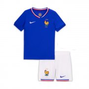2024 Euro Cup France Kids Home Soccer Kits Shirt with Shorts