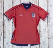 2002 England Retro Red Away Soccer Jersey Shirt