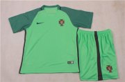 Kids Portugal 2016 Euro Away Soccer Shirt With Shorts