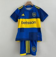2023-24 Boca Juniors Kids Home Soccer Kits Shirt with Shorts