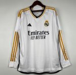 Leaked Version 2023-24 Real Madrid Long Sleeve Home Soccer Jersey Shirt