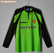 1998-99 Manchester United Retro Long Sleeve Green Goalkeeper Soccer Jersey Shirt