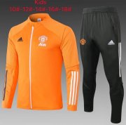 Kids 2020-21 Manchester United Orange Training Suits Youth Jacket with Pants
