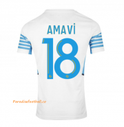 2021-22 Marseille Home Soccer Jersey Shirt with AMAVI 18 printing