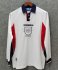 1998 England Retro Long Sleeve Home Soccer Jersey Shirt