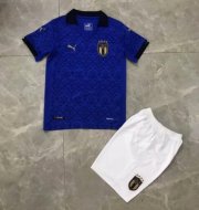 Kids Italy 2020 EURO Home Soccer Shirt With Shorts