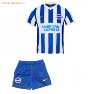 Kids Brighton & Hove Albion 2021-22 Home Soccer Kits Shirt With Shorts