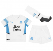 Kids Olympique de Marseille 2021-22 Home Soccer Kits Shirt With Shorts