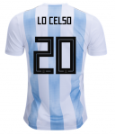 Giovani Lo Celso #20 2018 World Cup Argentina Home Soccer Jersey Shirt