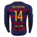 2015-16 Barcelona MASCHERANO 14 LS Home Soccer Jersey