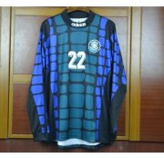 1994 Germany Retro Blue Long Sleeve Goalkeeper Soccer Jersey Shirt #22 KAHN