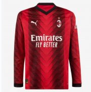 2023-24 AC Milan Long Sleeve Home Soccer Jersey Shirt