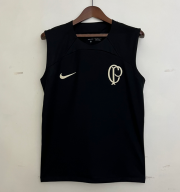 2023-24 Corinthians Black Pre-Match Training Vest Shirt