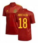 2020 EURO Spain Home Soccer Jersey Shirt JORDI ALBA 18