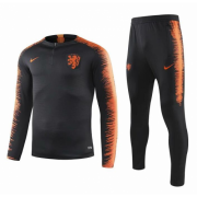 2019 Netherlands Black Sweat Shirt Kit (Top+Trouser)