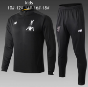 2019-20 Liverpool Black Training Kit (Sweat Top + Pants) Youth
