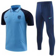 2022-23 Atletico Madrid Blue Polo Kits Shirt + Pants
