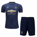 2018-19 Manchester United Third Away Navy Soccer Jersey Kit (Shirt + Shorts)